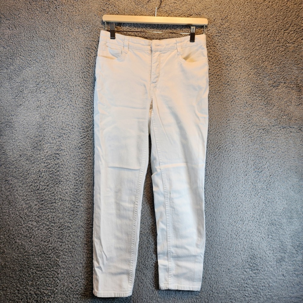 Jones New York Soho Ankle Jeans Womens 4 (Fits 28x26) White Beaded Boho